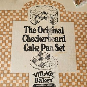 Vintage 1980s Checkerboard Cake Pan Set ~ Chicago Metallic ~ Made in USA